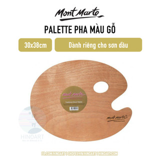 Bảng pha màu gỗ Mont Marte Oval Wood Palette 30x38cm