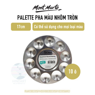 Palette pha màu tròn nhôm Mont Marte Aluminium Round Palette - 10 ô
