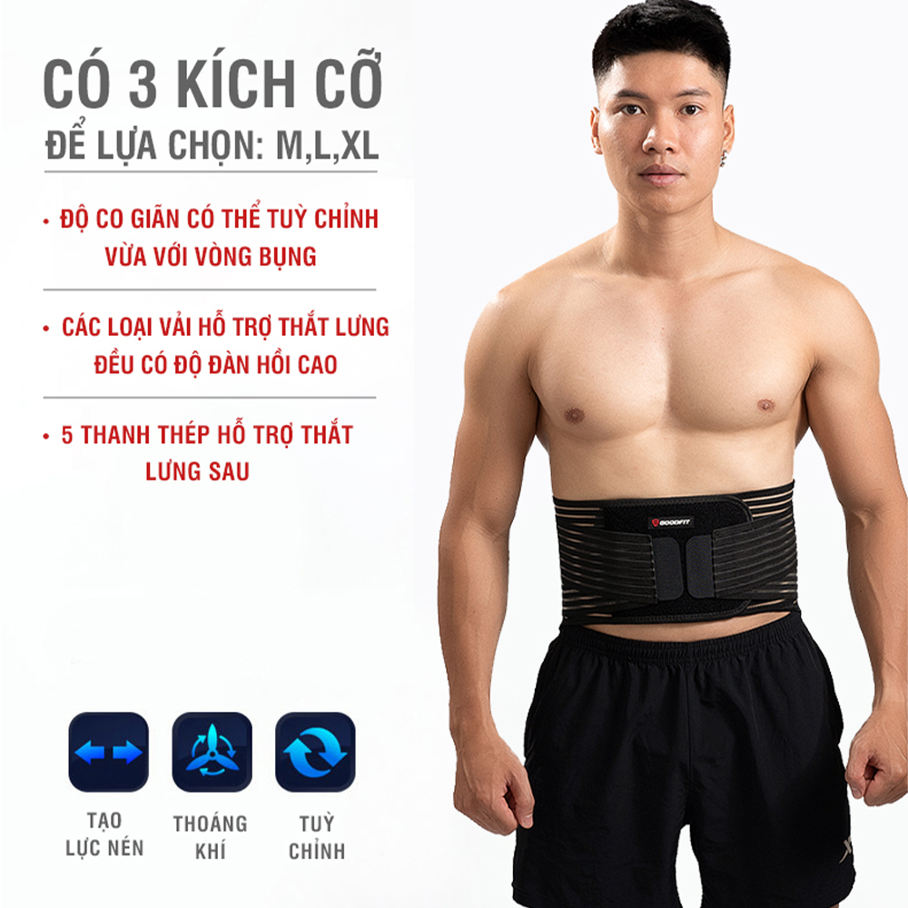 Đai lưng cột sống thoáng khí, có thanh nẹp GoodFit GF725WS