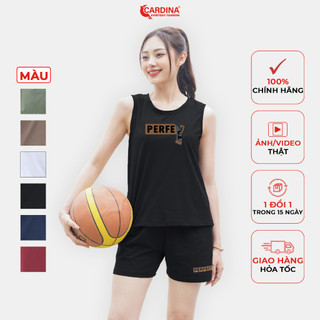 Đồ Bộ Nữ 𝐂𝐀𝐑𝐃𝐈𝐍𝐀 Chất Cotton Nhật Cao Cấp Quần Đùi Áo Sát Nách Co Giãn 4 Chiều Thoáng Mát 2CF08