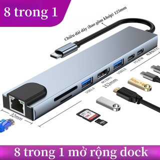 Hub type c và hub usb 3.0 - cổng chuyển đổi hub usb type-c - usb 3.0 to hdmi,usb 3.0,sd,tf,rj45,pd type-c cho laptop táo