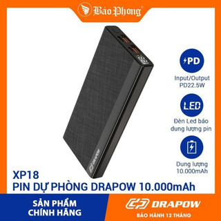 Pin dự phòng 10.000mah sạc nhanh 22.5w drapow xp18