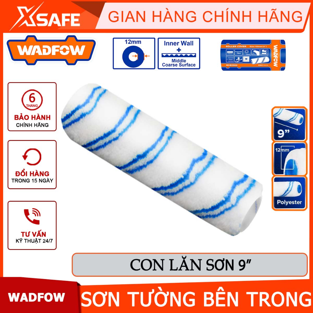 Con lăn sơn WADFOW WCB2909 kích thước 9" sử dụng cho tường trong chiều cao sợi lăn 12mm - chính hãng