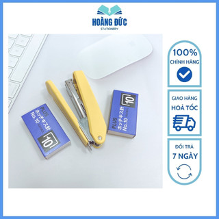 Dập ghim - bấm kim 10 plus - 5 màu - tặng kèm 2 hộp đạn ghim - hoàng đức