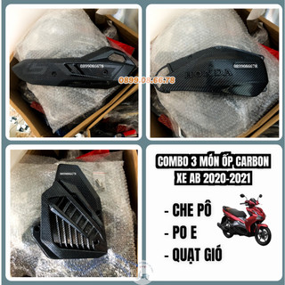 3 món Ốp Carbon Xe AirBlade (AB) đời 2020, 2021 (125i, 150i) - Gồm Ốp Pô, Pô E, Quạt Gió Air Blade