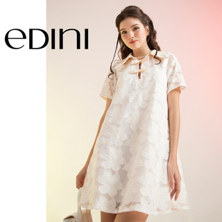 Đầm Dáng Ngắn Đính Nơ Ngực Cách Điệu Trẻ Trung - EDINI - D1604