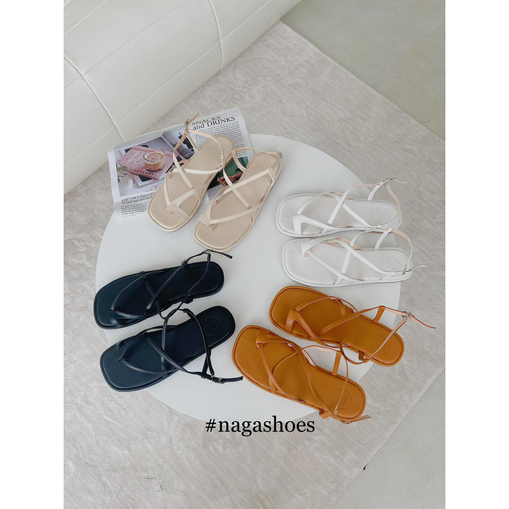 SANDAL NAGASHOES ĐẾ BỆT QUAI DÂY LA MÃ NAS237