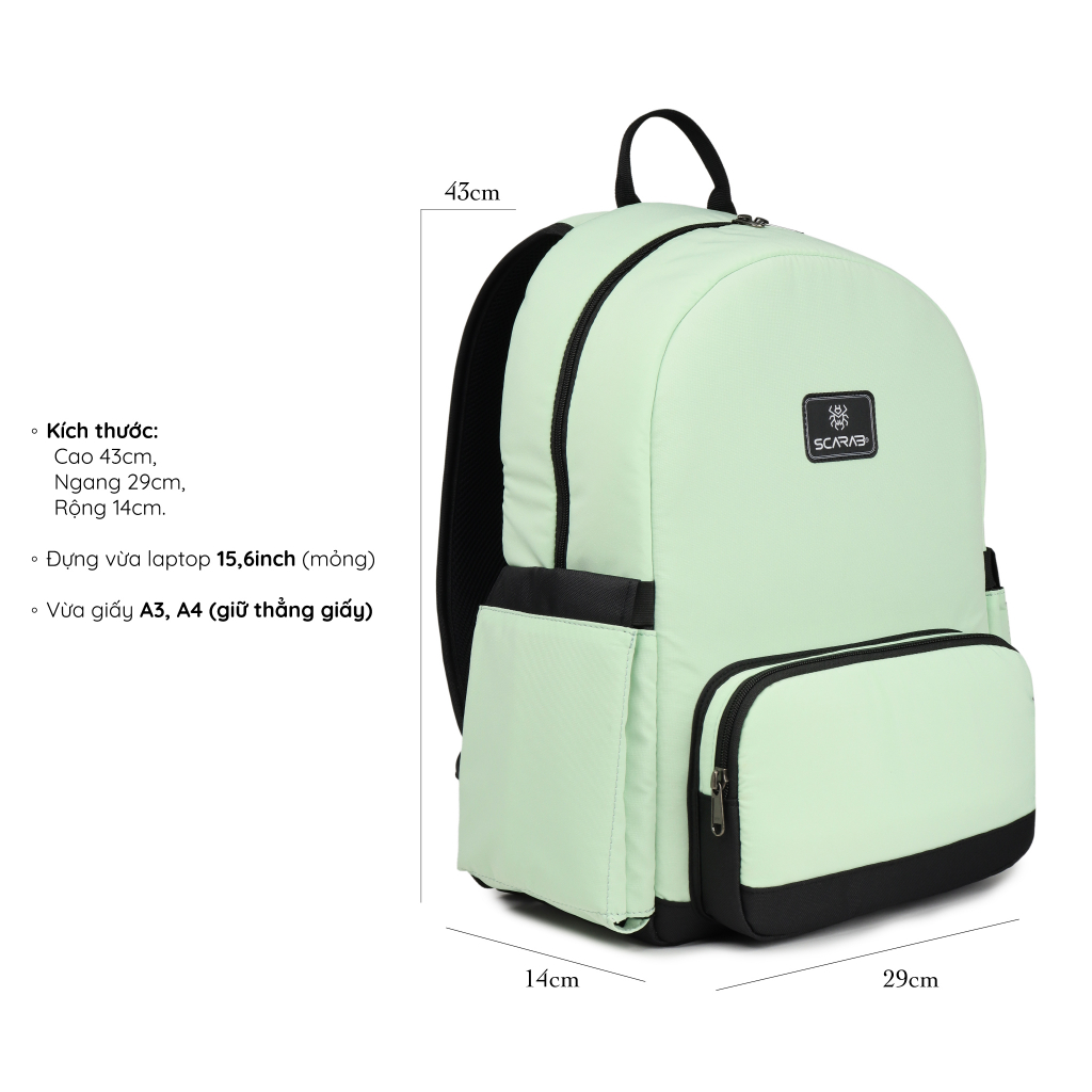 Balo Nam Nữ, Đi Học Hằng Ngày SCARAB - LIGHT Backpack Unisex