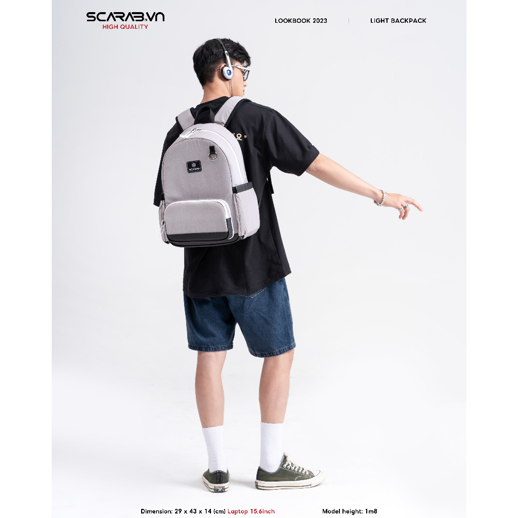 Balo Nam Nữ, Đi Học Hằng Ngày SCARAB - LIGHT Backpack Unisex