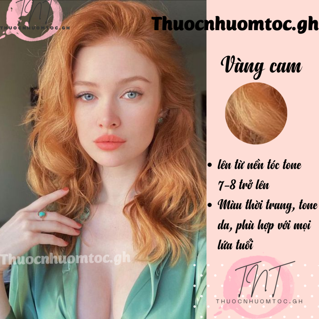 thuốc nhuộm tóc màu vàng cam+ tặng kèm trợ dưỡng - mikeche.hair
