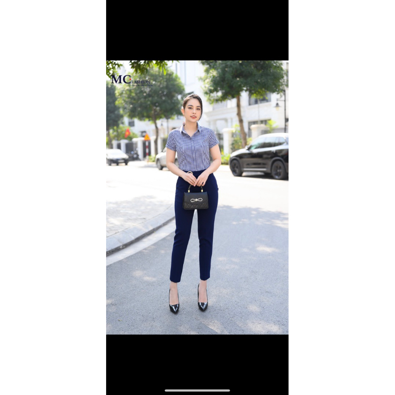 áo sơ mi nữ kẻ caro hãng MC fashion