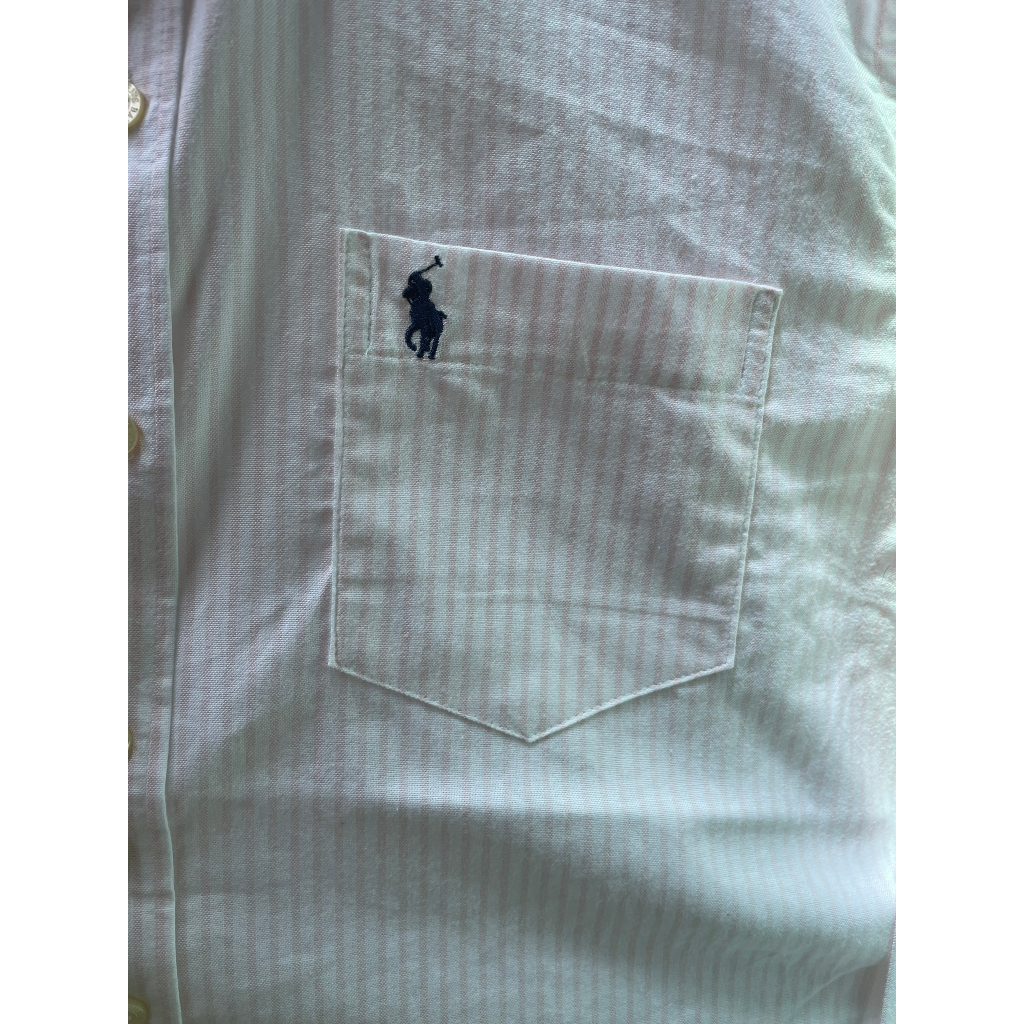 ÁO SƠMI NAM,NỮ VẢI OXFORD NỈ 100% COTTON, TAY DÀI, CÓ TÚI, DÁNG PHONG CÁCH CHÂU, MÀU HỒNG NHẠT SỌC TRẮNG.