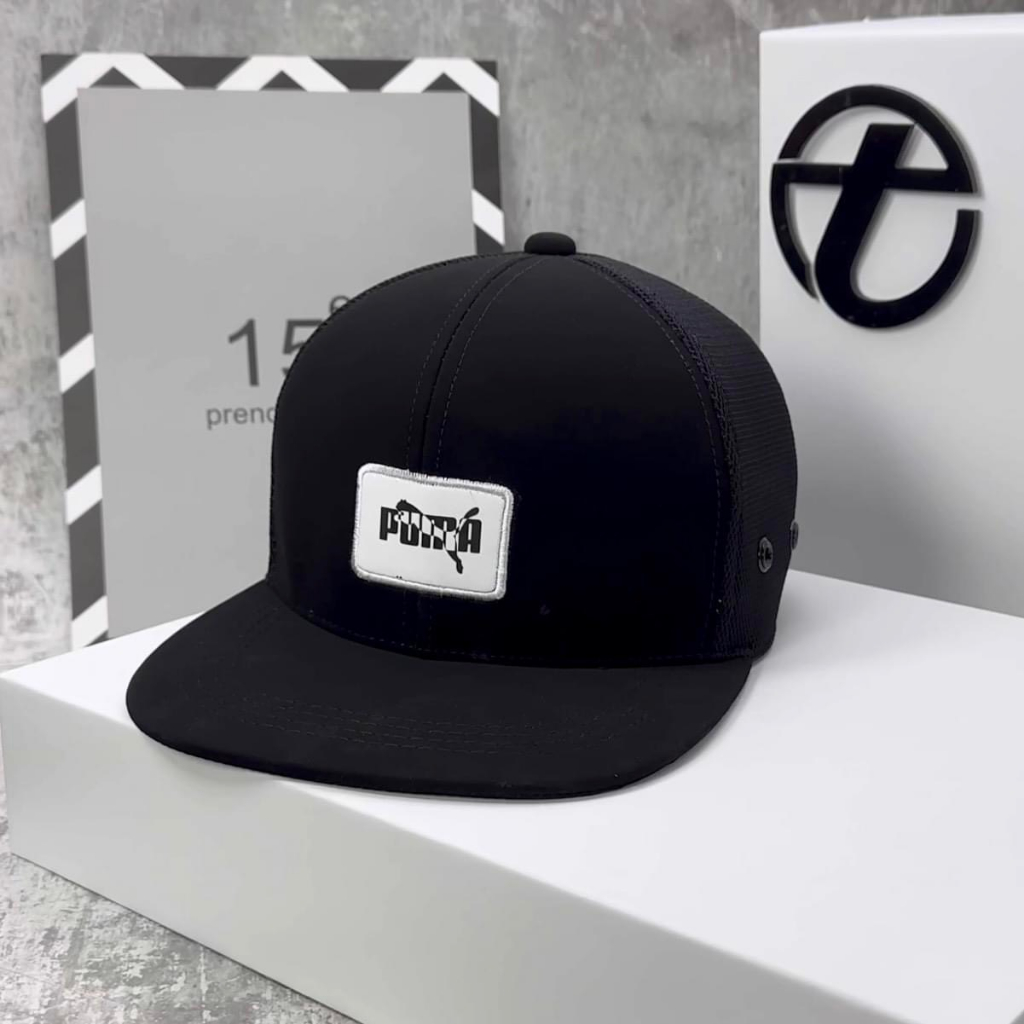 (VIDEO) Nón kết, mũ lưỡi trai Unisex Snapback Pu.ma vải Kaki đẹp phối lưới thời trang (Ảnh thật)