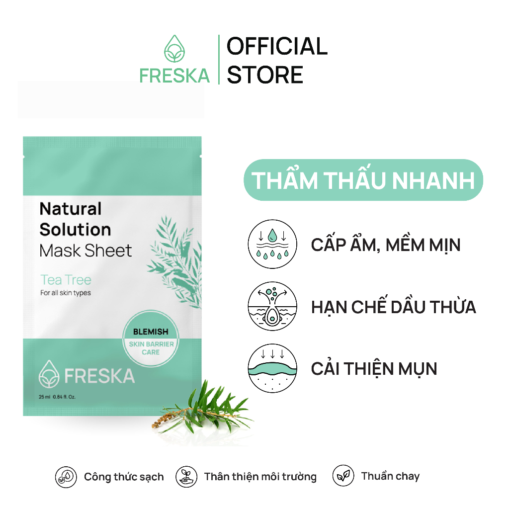 Combo 2 Mặt nạ giấy Freska Natural Solution Mask Sheet