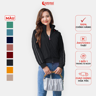 Áo Gió Nữ CARDINA 2 Lớp Lót Lưới Cao Cấp Viền Thể Thao Siêu Nhẹ Cản Gió Cản Bụi Chống Nước 2GFT