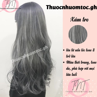 thuốc nhuộm tóc màu xám tro + tặng kèm trợ nhuộm - mikeche.hair