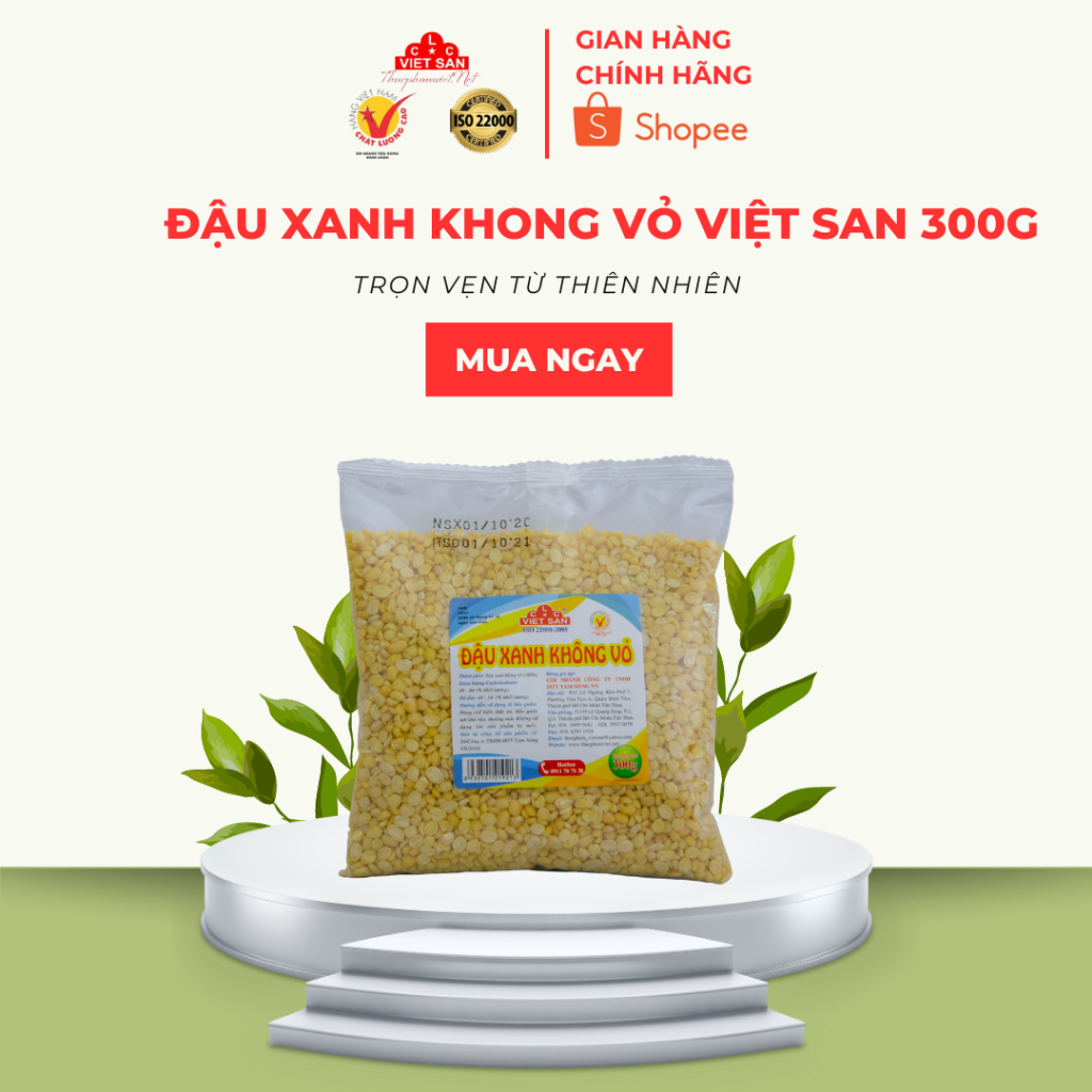Đậu Xanh Không Vỏ Loại 1 Việt San 300g