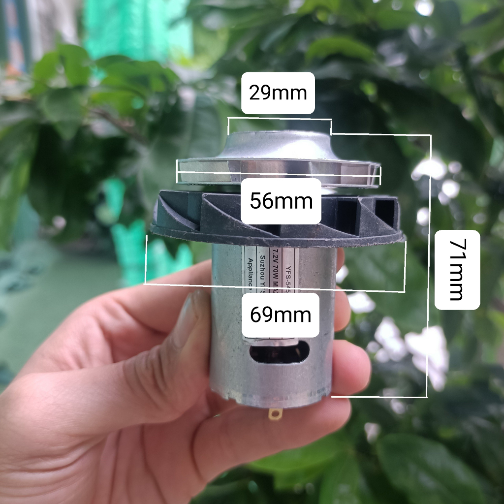 Động cơ máy hút bụi 7.2V - 70W max. Motor chổi than