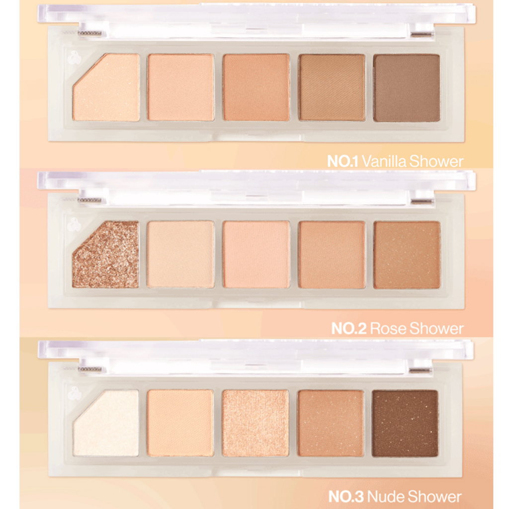 Bảng Mắt Unleashia 5 Ô Mood Shower Eye Palette 3.7g Thuần Chay Bám Màu Tốt Lên Màu Đẹp