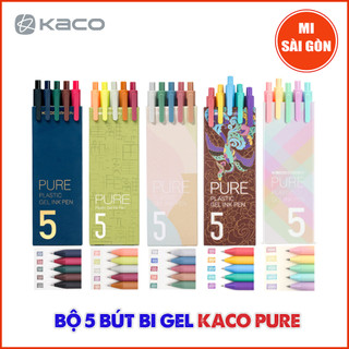 [Hỏa Tốc HCM] Bộ 5 Bút Gel 5 Màu KACO PURE - Ngòi 0.5mm