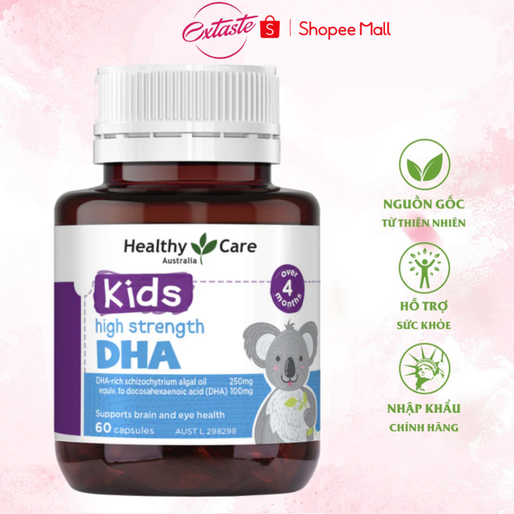 Viên uống bổ sung DHA Healthy Care Kids High Strength cho bé thông minh