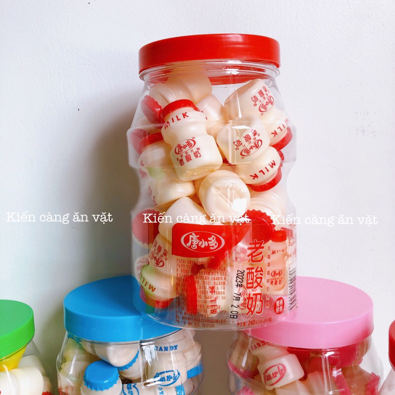 Kẹo viên nén sữa chua yogurt vị đào, dâu, cam, sữa, nguyên vị cho bé - Kiến càng ăn vặt