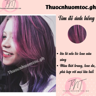 Thuốc nhuộm tóc Tím đỏ ánh hồng+tặng kèm trợ dưỡng - mikeche.hair