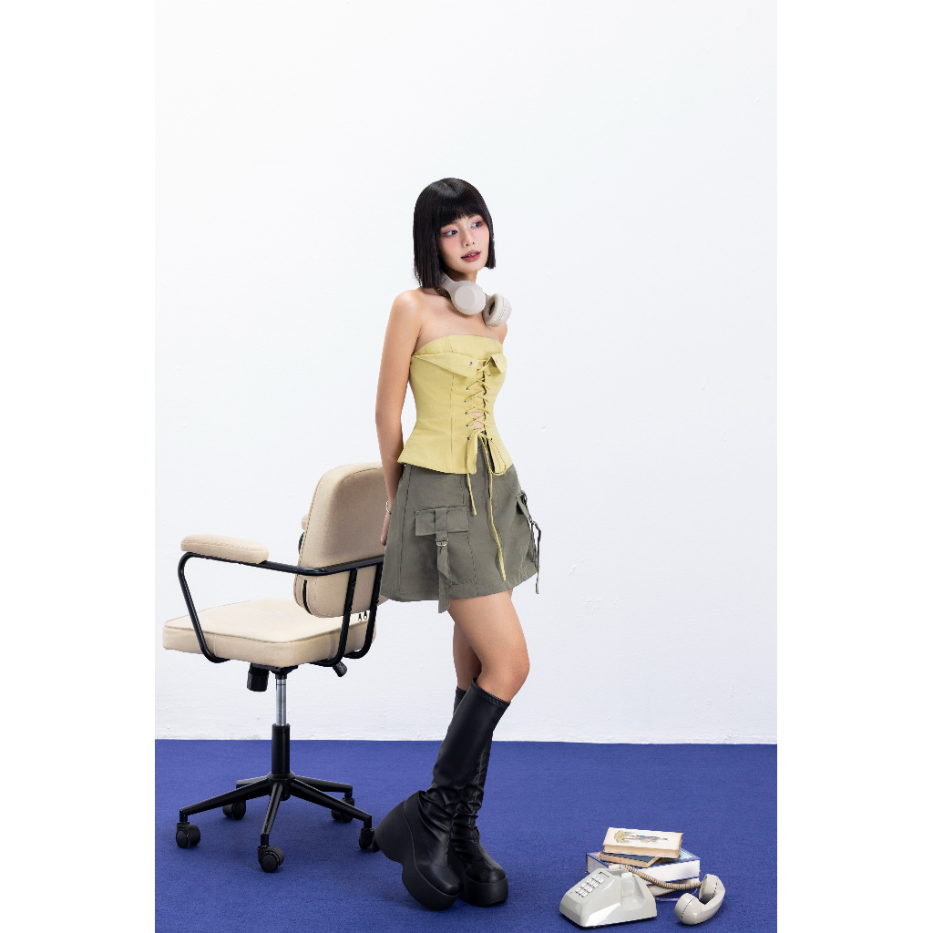 Chân váy ngắn Cargo phối túi cá tính thời trang | JENSI SKIRT | Secodee