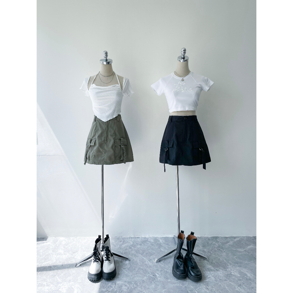 Chân váy ngắn Cargo phối túi cá tính thời trang | JENSI SKIRT | Secodee