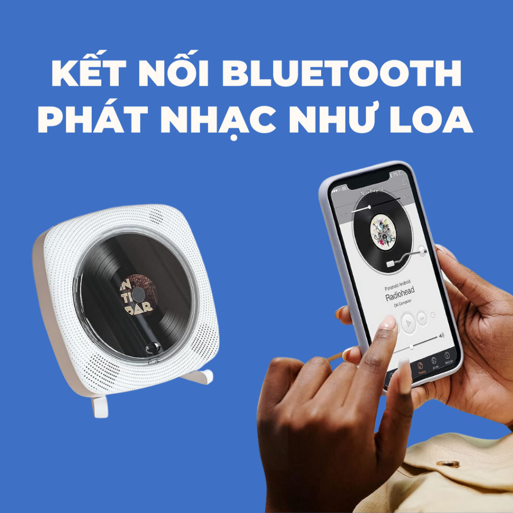 [TẶNG CARD IDOL NGẪU NHIÊN] Máy đĩa nghe nhạc CD 2.2 KECAG bản sạc pin - máy đọc đĩa CD, DVD treo tường, để bàn nhỏ gọn