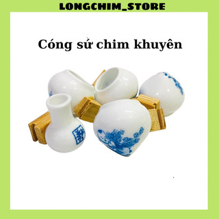 Cóng sứ chim khuyên bộ 5 chiếc, cóng sứ chất liệu gốm cao cấp cho chim vành khuyên