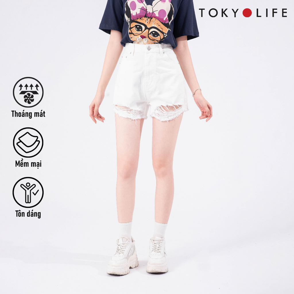 Quần shorts jean NỮ TOKYOLIFE C9SHP007M