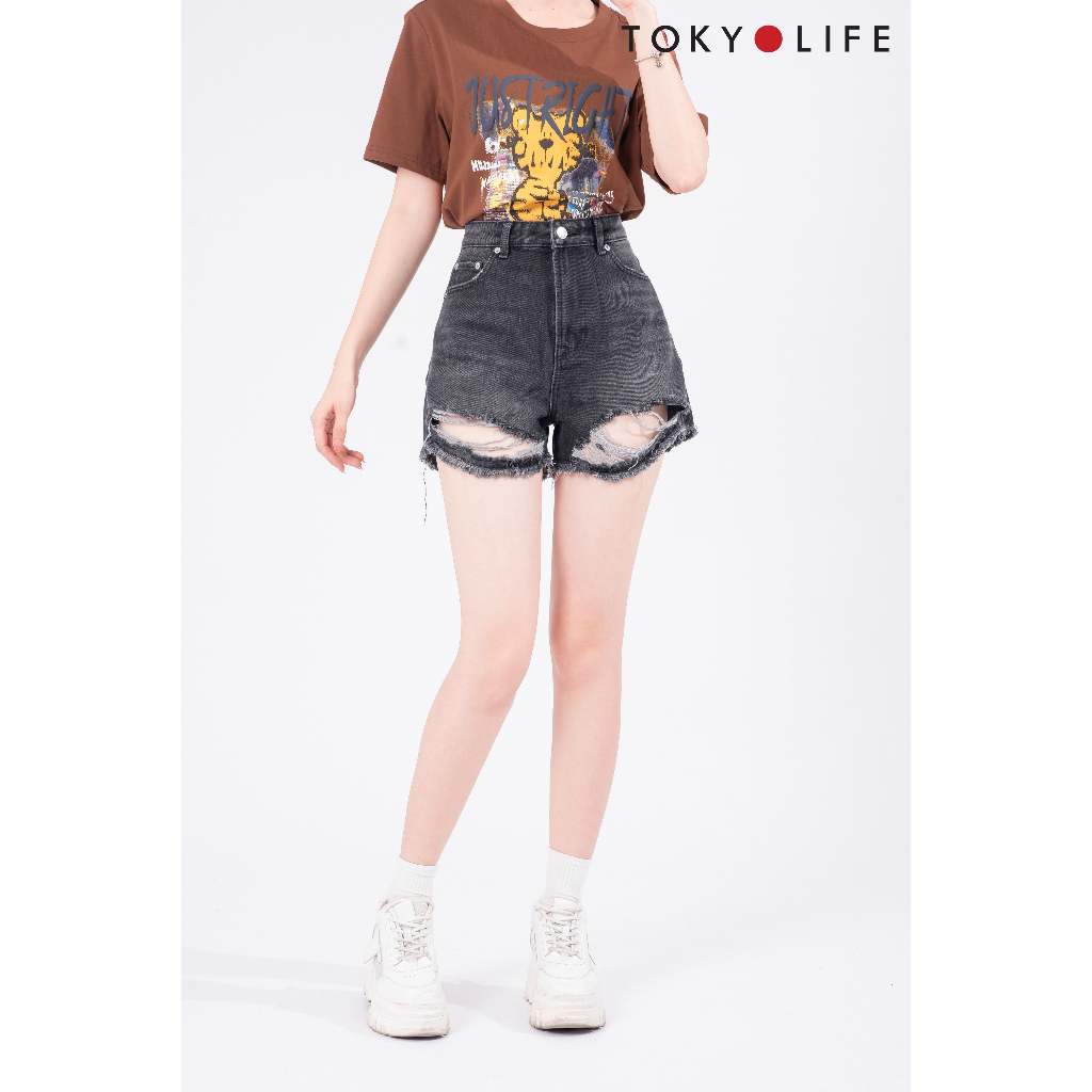 Quần shorts jean NỮ TOKYOLIFE C9SHP007M