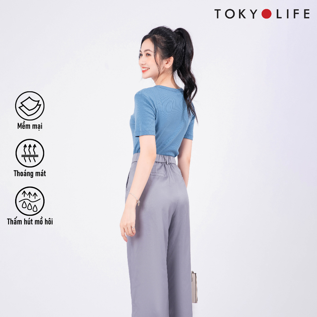 Áo T-Shirt NỮ cổ tròn dáng ôm TOKYOLIFE C9TSH504M