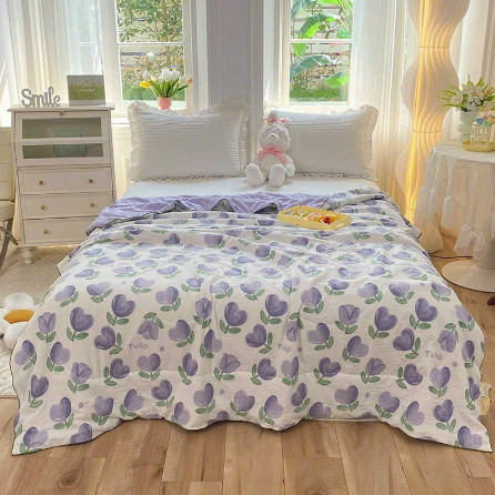 Chăn cotton đũi hè thu , Mền đũi cotton Hàn Quốc chất liệu mềm mại thoáng mát