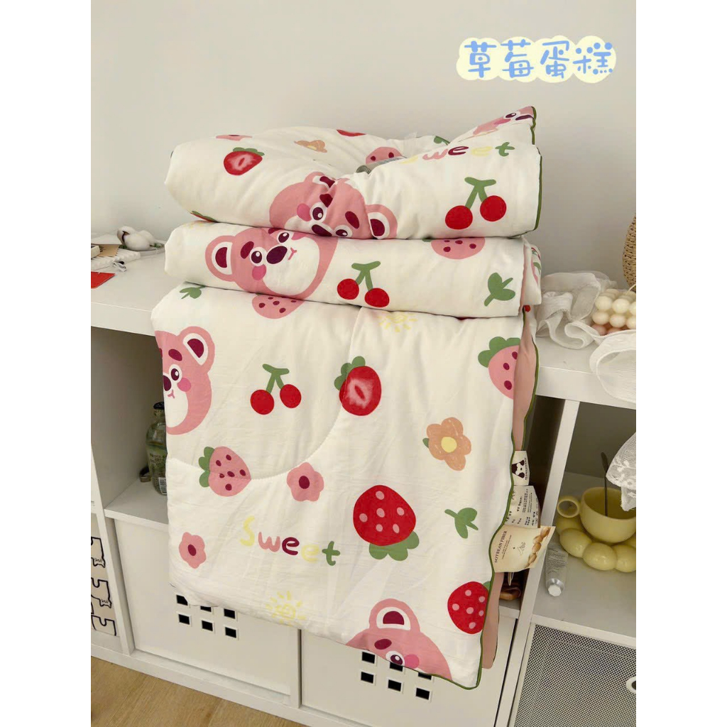 Chăn cotton đũi hè thu , Mền đũi cotton Hàn Quốc chất liệu mềm mại thoáng mát