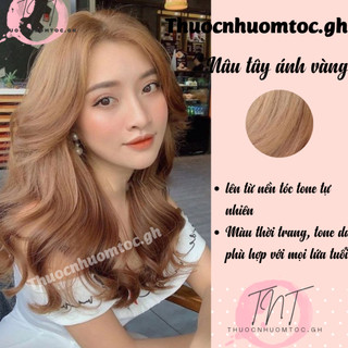 thuốc nhuộm tóc nâu tây ánh vàng +tặng oxy trợ - mikeche.hair
