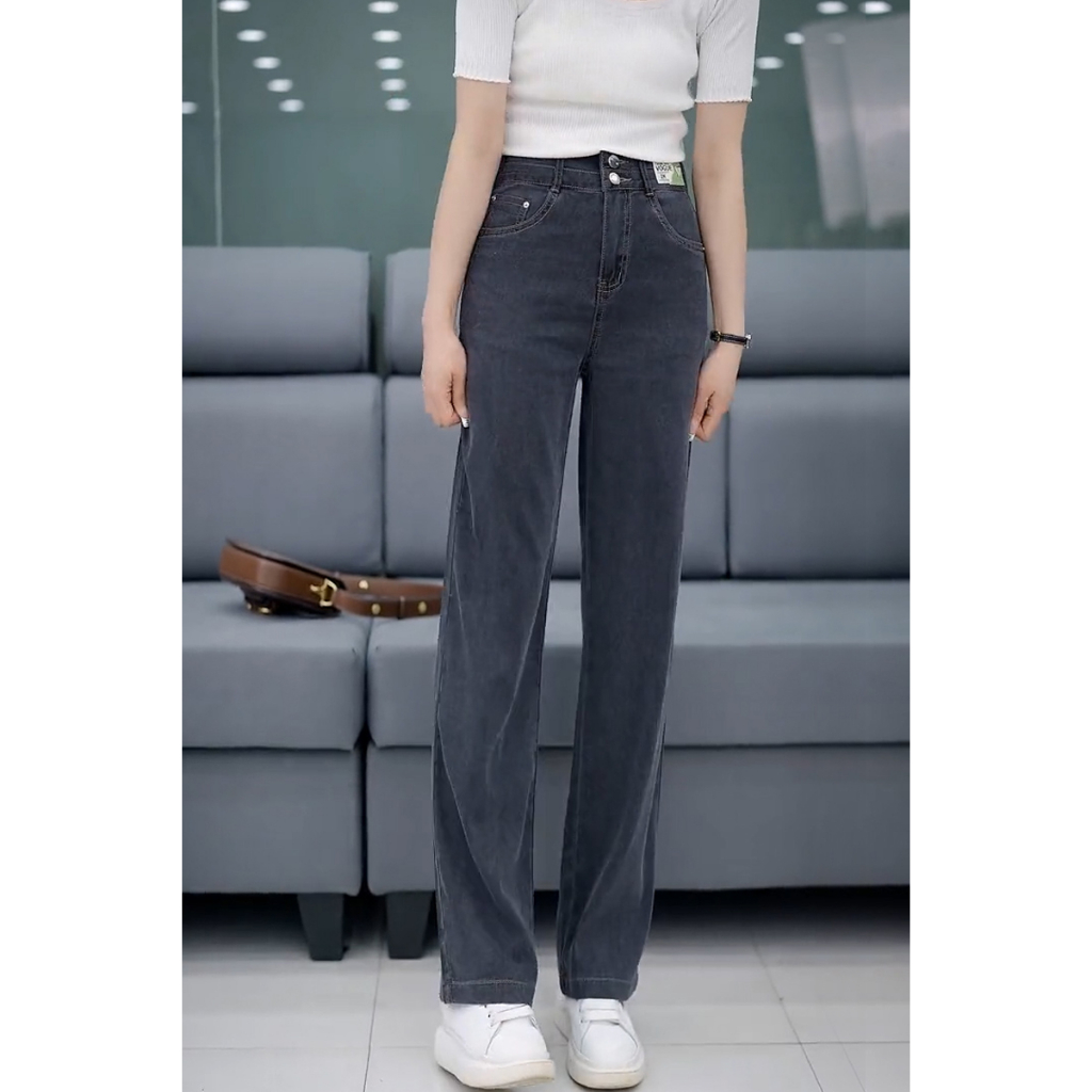 QUẦN JEAN SUÔNG 2 MÀU, JEAN CO GIÃN 4 CHIỀU THOẢI MÁI, LƯNG THUN SAU DỄ MẶC.