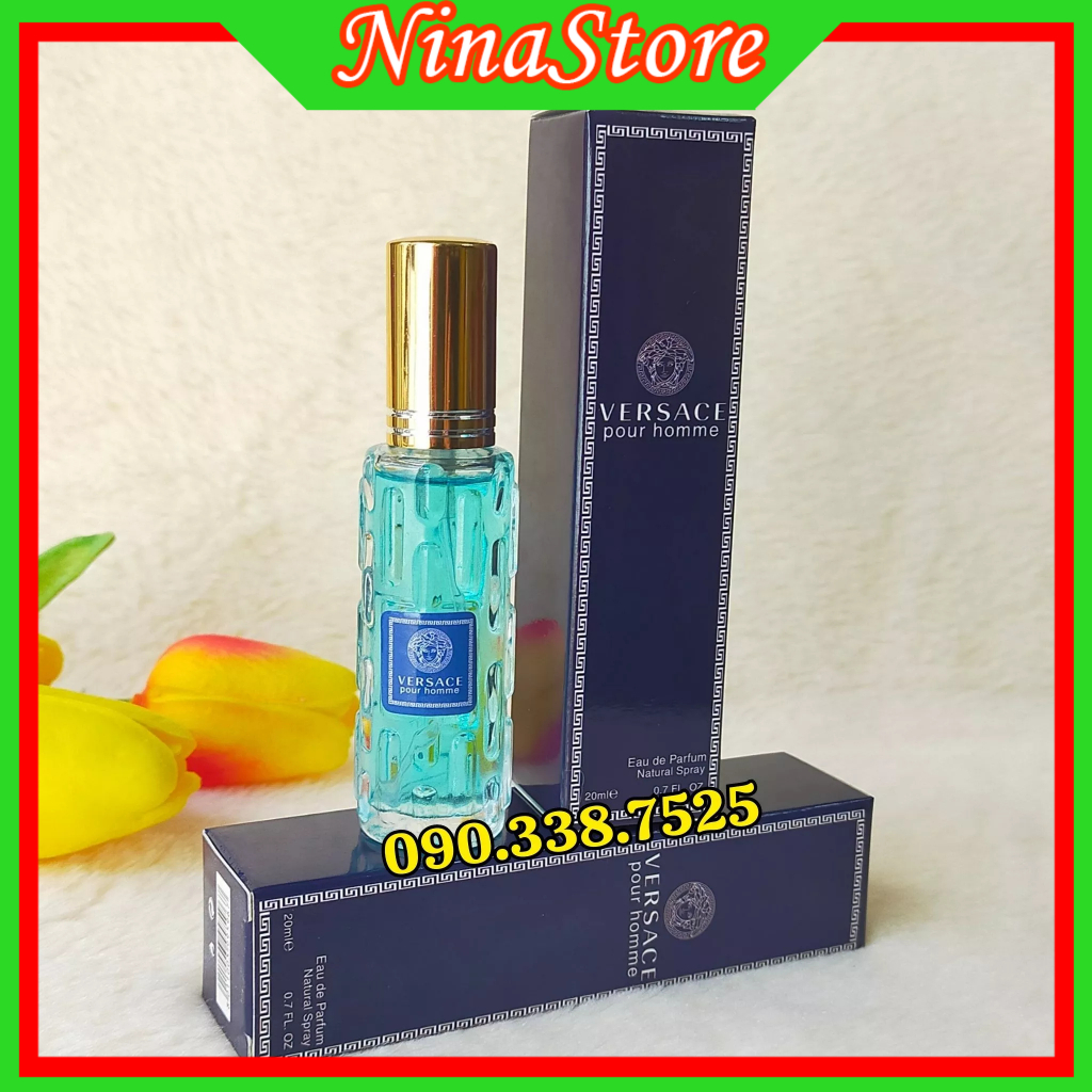 Nước hoa mini nam Ver_sace Xanh 20ml- Dạng xịt- Hương Vers_ace Pour Home Xanh Tươi Mát- Ninastore- Perfume