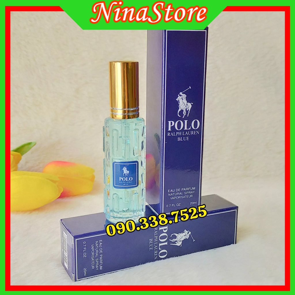 Nước hoa mini nam Polo blue 20ml dạng xịt- mẫu 4D- Mùi Polo Xanh- Hương gỗ- NinaStore- Perfume