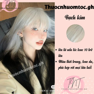 Thuốc nhuộm tóc màu bạch kim+tặng kèm trợ dưỡng - mikeche.hair