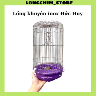 Lồng inox khuyên Đức Huy 22x40 chất liệu inox kèm đáy gánh dùng cho chim hút mật, ốc mít