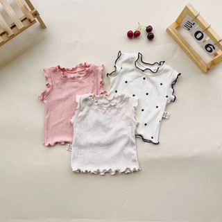 áo nhún bèo cotton phong cách Hàn Quốc cho bé gái