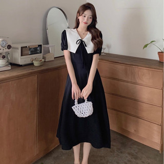 Đầm váy đen phối cổ trắng tiểu thư đi tiệc
