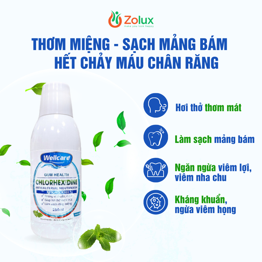 Nước Súc Miệng WELLCARE QUABLUE Cho Hơi Thở Thơm Mát - Chai 250ml