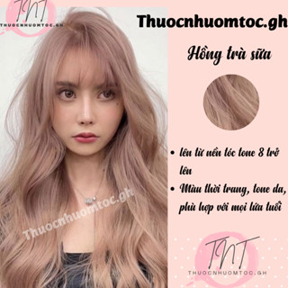  Thuốc nhuộm tóc nâu trà sữa ánh hồng tặng oxy trợ nhuộm  màu nâu hồng trà sữa nâu hồng đào cần tẩy tóc thuocnhuomtoc 