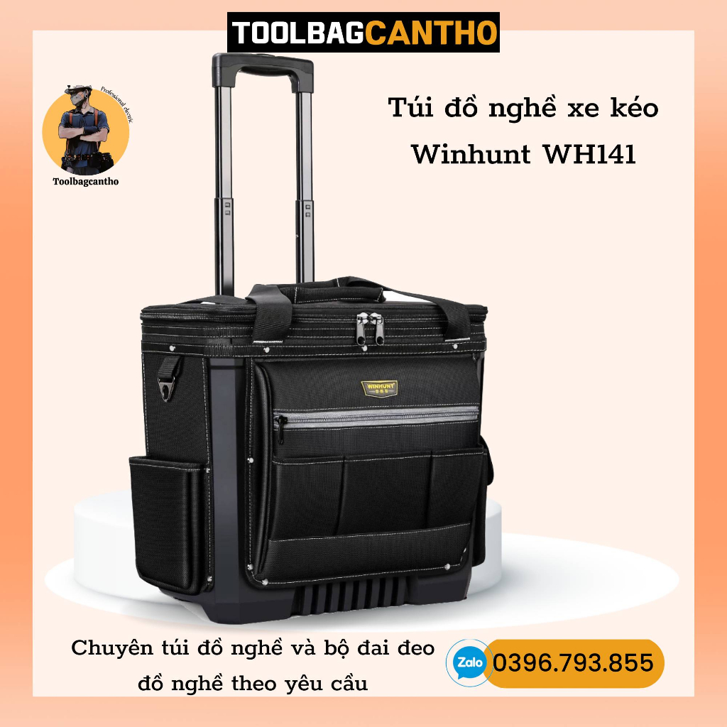 Túi đồ nghề xe kéo Winhunt WH141 đế nhựa nguyên khối
