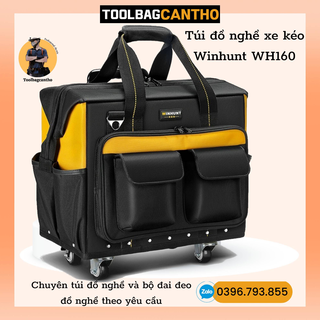 Túi đồ nghề xe kéo Winhunt WH160 có 4 bánh xe