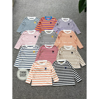 Áo Phông Dài Tay Bé Trai Bé Gái Áo Kẻ Gap Baby Cho Bé Trai Cotton Kẻ Mềm Mại 2 Đến 6 Tuổi