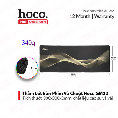Thảm lót bàn phím và chuột Hoco GM22 , chất liệu cao su vải